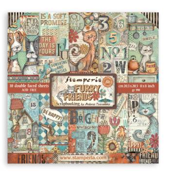 Furry Friends 8x8 Papers